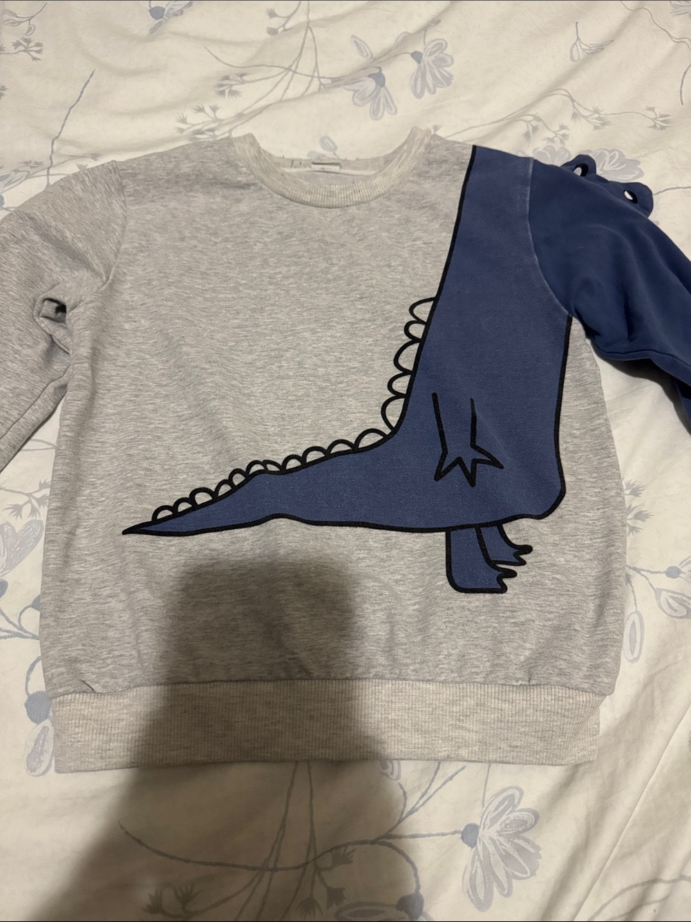 ⭐️Kids Blue Dinosaur Graphic Sweatshirt (Size: 6)
